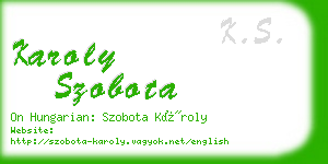 karoly szobota business card